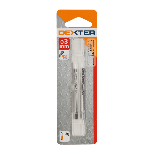 2 Broca para metal ø 3 x L. 61 mm DEXTER 2 Broca para metal ø 3 x L. 61 mm DEXTER