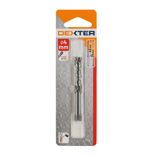 2 Broca para metal ø 4 x L. 75 mm DEXTER 2 Broca para metal ø 4 x L. 75 mm DEXTER
