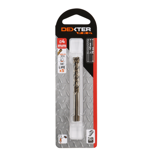 2 Broca para metal ø 4 x L. 75 mm DEXTER PRO 2 Broca para metal ø 4 x L. 75 mm DEXTER PRO