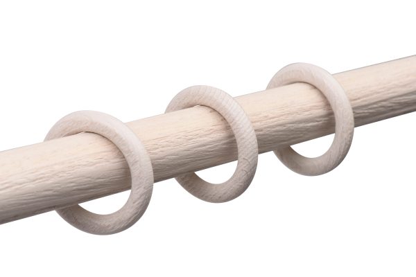 10 Anillas para barra de cortina 28 mm redondas madera INSPIRE blanco decapé mate 10 Anillas para barra de cortina 28 mm redondas madera INSPIRE blanco decapé mate