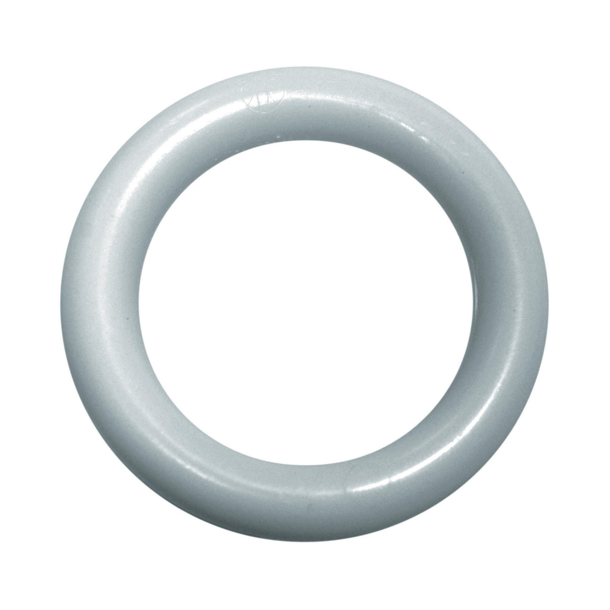 10 Anillas para barra de cortina 28 mm redondas madera INSPIRE blanco mate barnizado