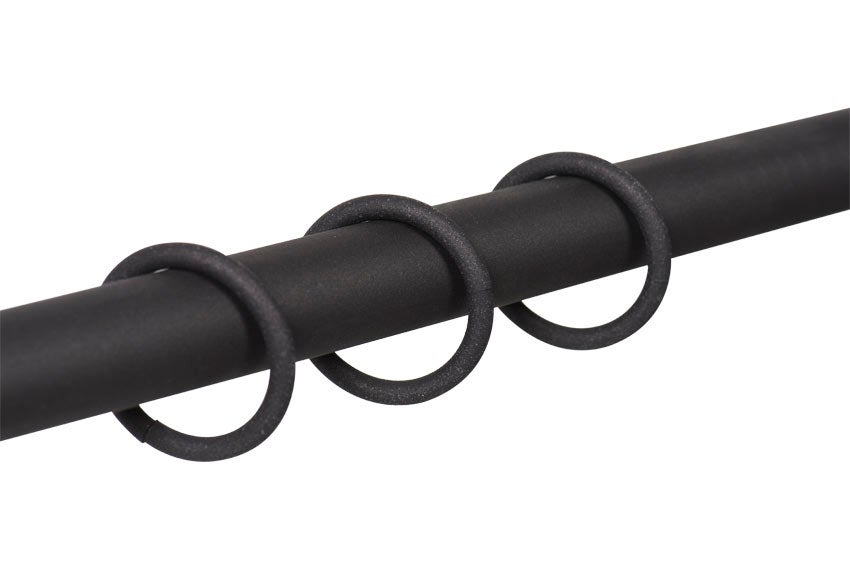 10 Anillas para barra de cortina diámetro 28 mm redondas hierro INSPIRE negro forja