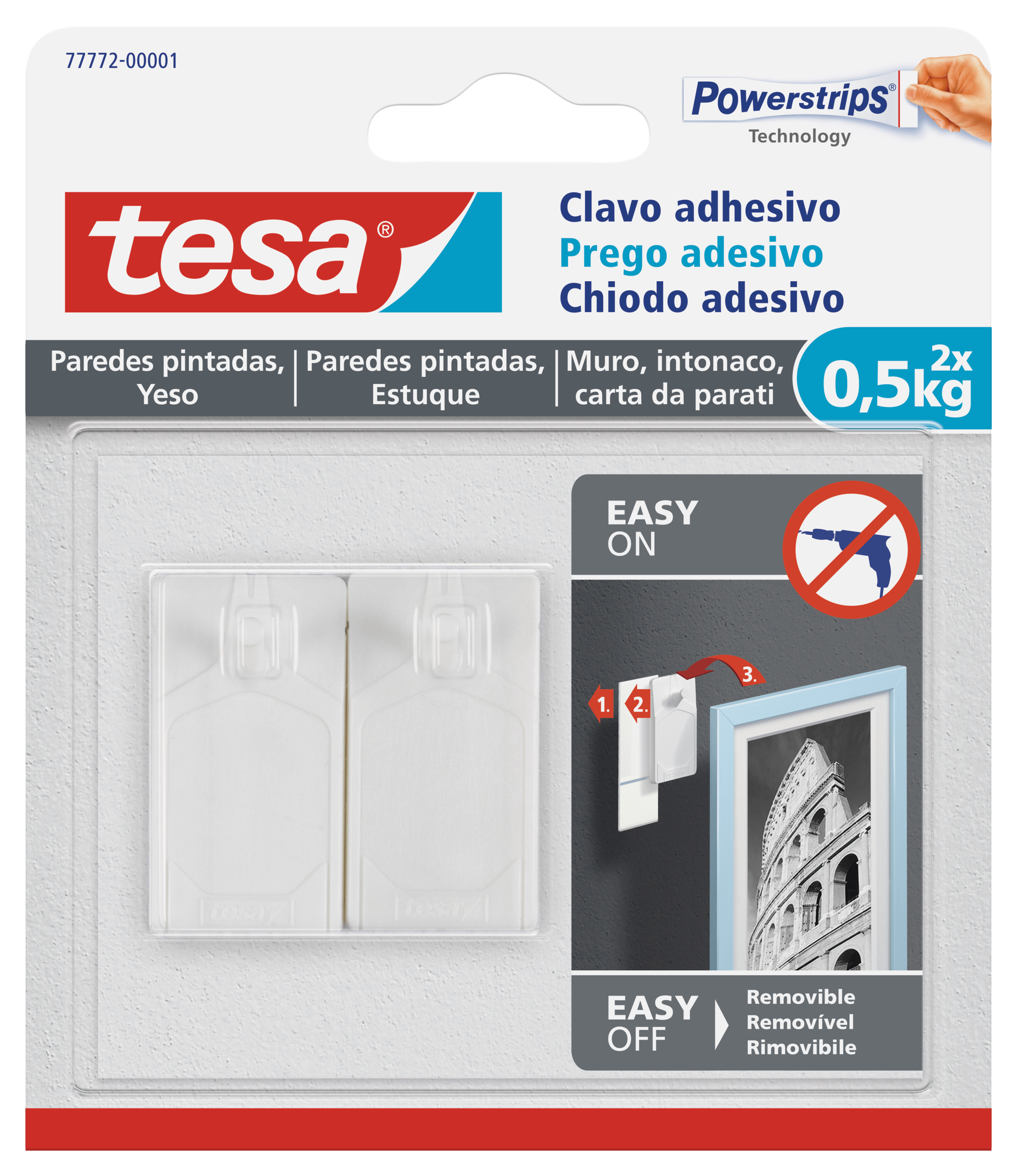 2 clavo adhesivo de plástico / pvc de 95x140 mm.