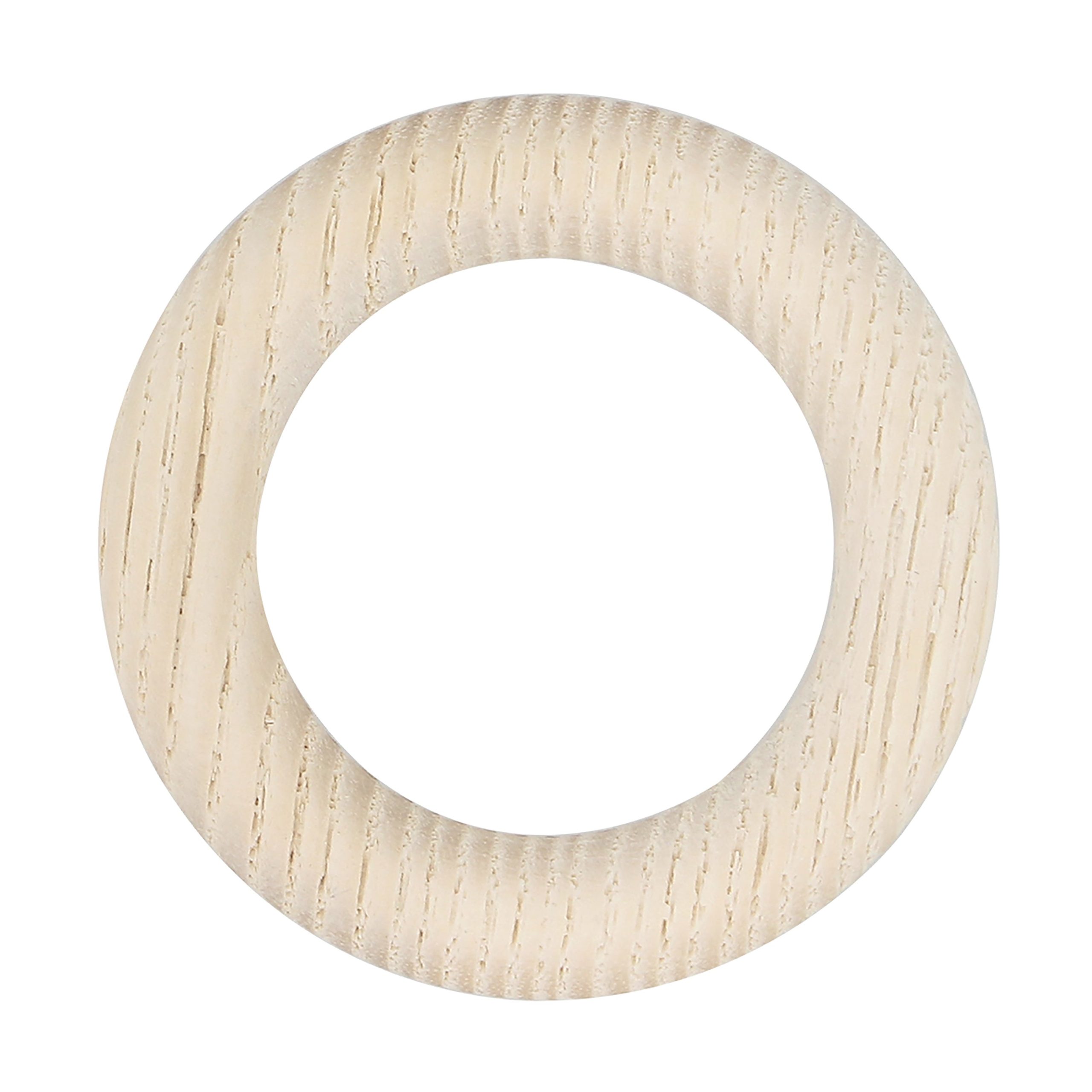 10 Anillas para barra de cortina diámetro 28 mm redondas madera MOBOIS roble blanco mate blanqueado arenado pintado
