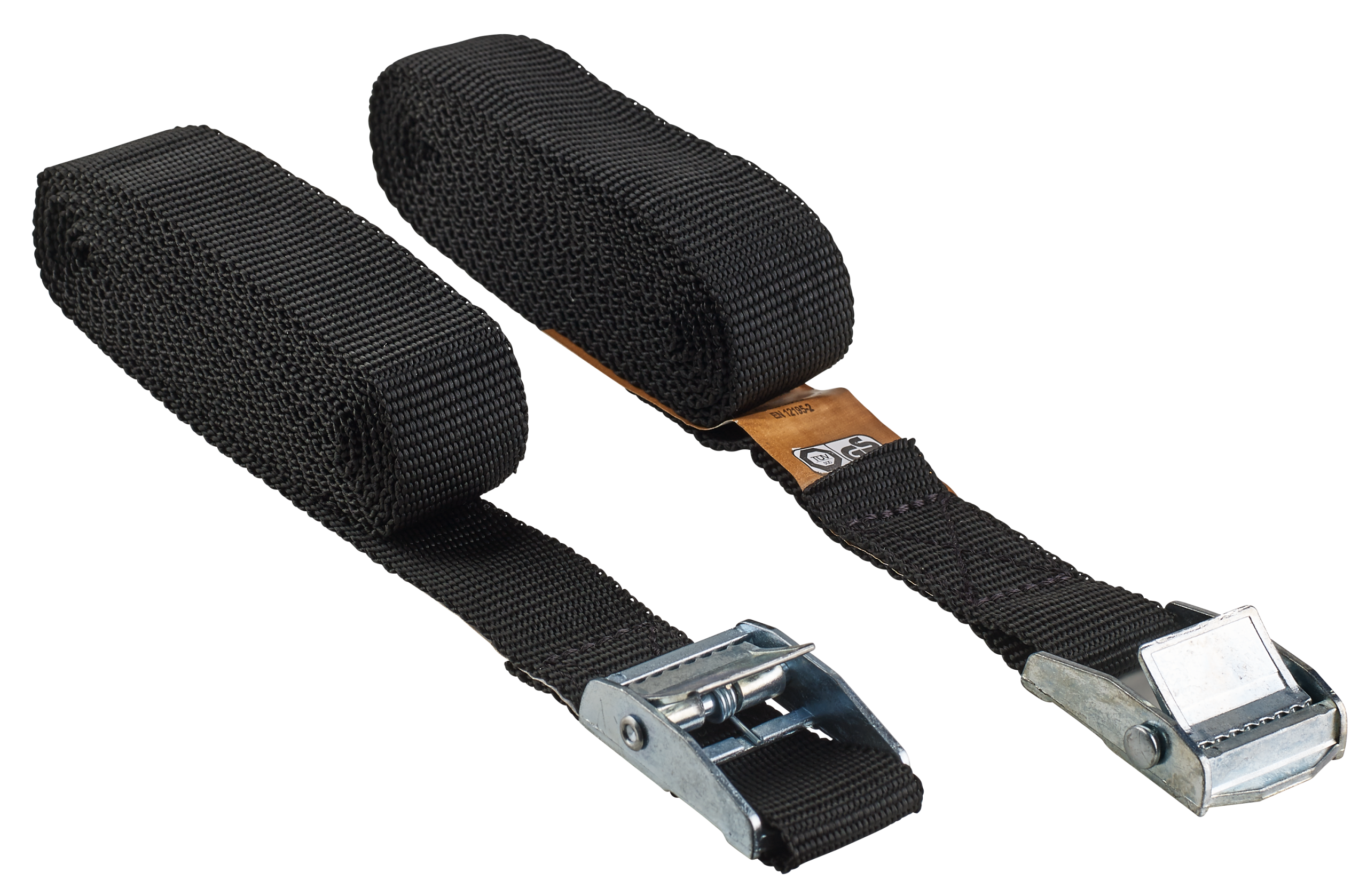2 Correas de sujeción Standers con dientes y hebilla acabado color negro 2,5x250 cm