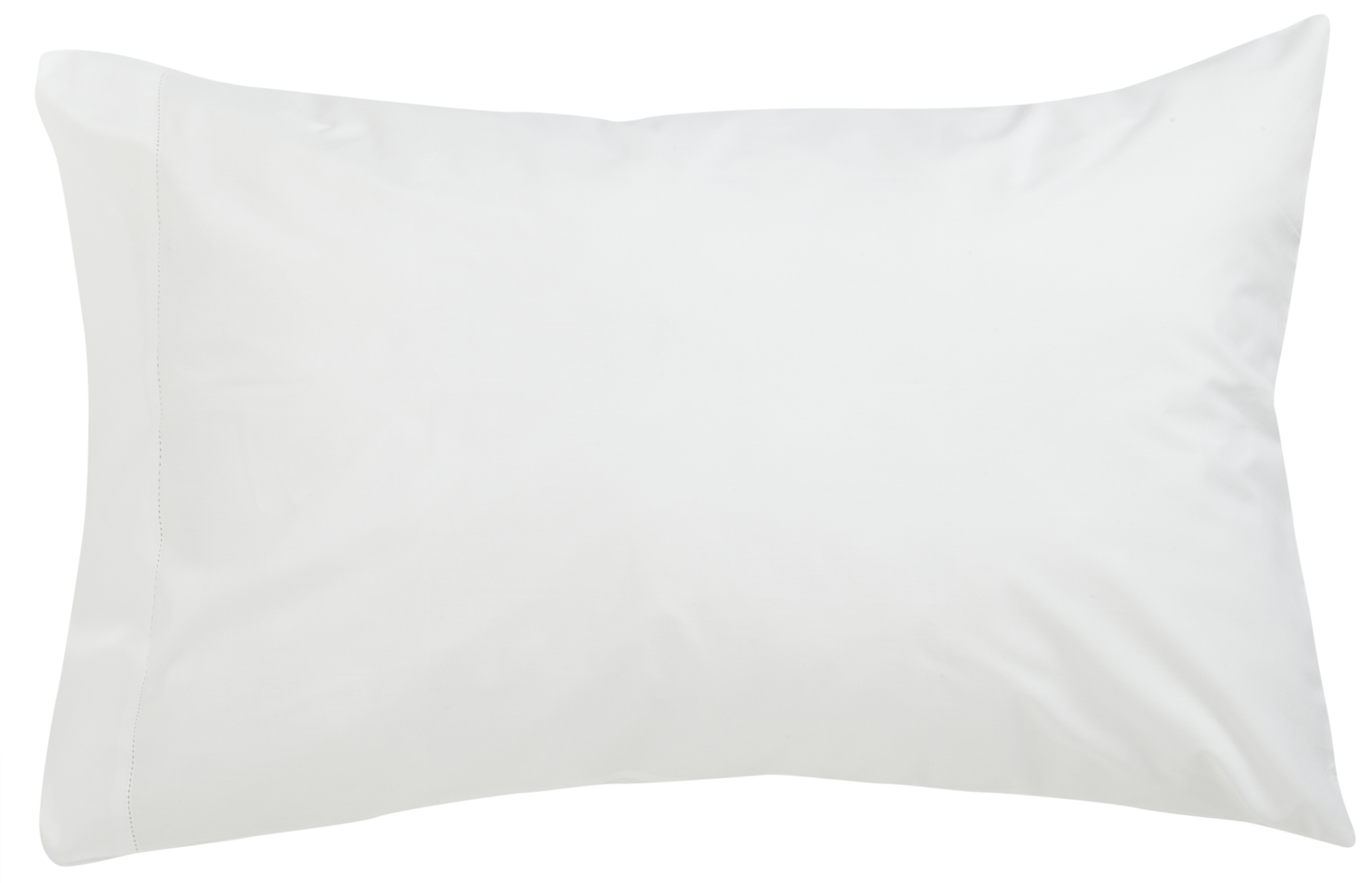 2 Fundas de almohada Vainica algodón percal 200 hilos blanco 50 x 75 cm para cama de 140 cm