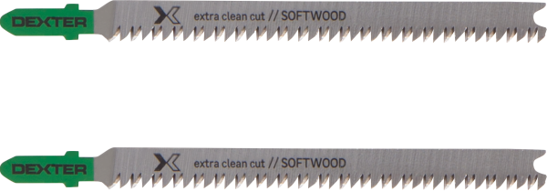 2 Hoja de sierra calar ,vástago en T, madera ,corte fino de 117 mm DEXTER 2 Hoja de sierra calar ,vástago en T, madera ,corte fino de 117 mm DEXTER