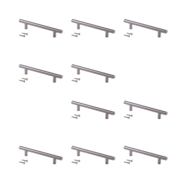 10 Tiradores Ø12 mm intereje 448 mm Acero Niquel Satinado