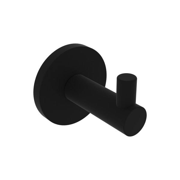1 percha/colgador adhesivo de baño Nora negro pintado 1 percha/colgador adhesivo de baño Nora negro pintado