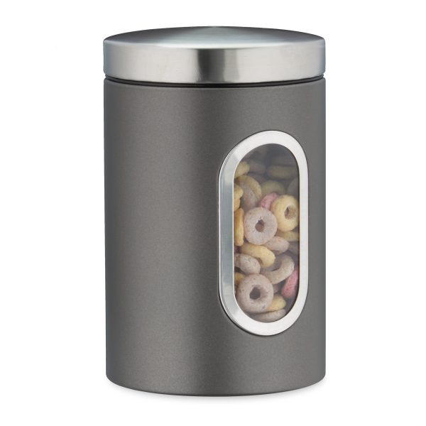10 x Recipiente de Almacenamiento, 1,4 L, con Tapa y Ventana, para Café, Harina, Pasta, Bote para Cocina, Metal, Gris 10 x Recipiente de Almacenamiento, 1,4 L, con Tapa y Ventana, para Café, Harina, Pasta, Bote para Cocina, Metal, Gris
