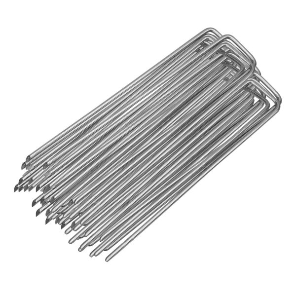 100 estacas de anclaje de piso galvanizado de 15×2.5 cm de estacas de anclaje en las estacas de tierra