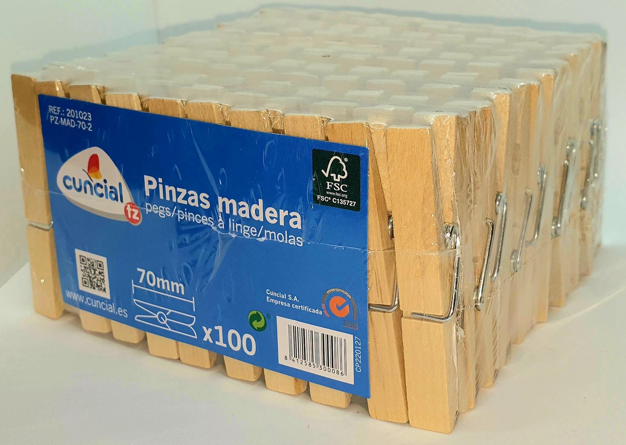 100 Pinza de madera 70 mm