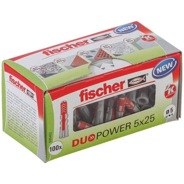 100 tacos multimaterial FISCHER DUOPOWER, ø 5 x L. 25 mm 100 tacos multimaterial FISCHER DUOPOWER, ø 5 x L. 25 mm
