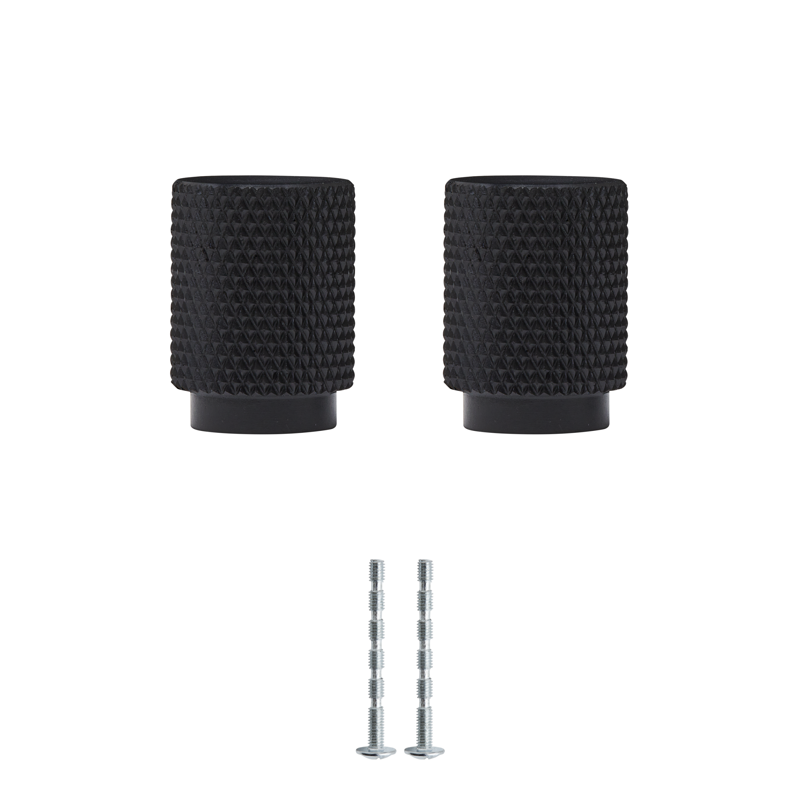 2 pomos de mueble INSPIRE Axel en aluminio negro mate de 18x18x18 mm