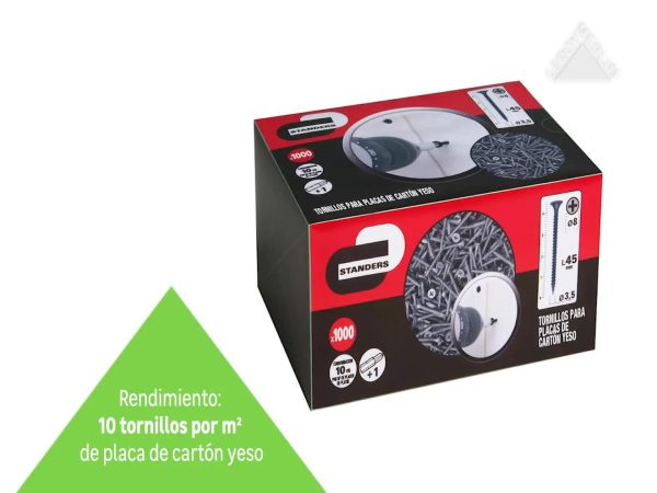 1000 Tornillo para placas de yeso estrella con cabeza avellanada,ø 3.5 x L.35 mm 1000 Tornillo para placas de yeso estrella con cabeza avellanada,ø 3.5 x L.35 mm