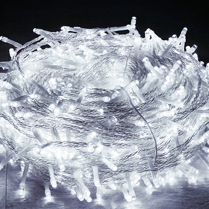 10m 100 LED ILUMENTA IMPRESIÓN DE LUZ DE LUZ DE LUZ LUCHAS CORTINACIONES DE CUCHAS, BLANCO FRÍO