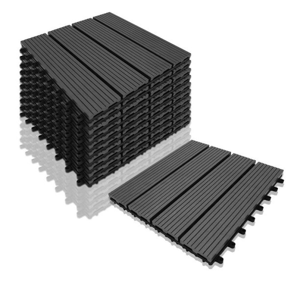 11x terraza de la losa compuesta efecto de madera losas de jardín clipsables en madera compuesta wpc 30 x 30 cm recubrimiento de mosaico antracita
