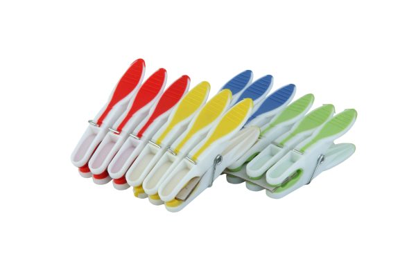 12 pinzas para tender ropa con acabado en varios colores 12 pinzas para tender ropa con acabado en varios colores