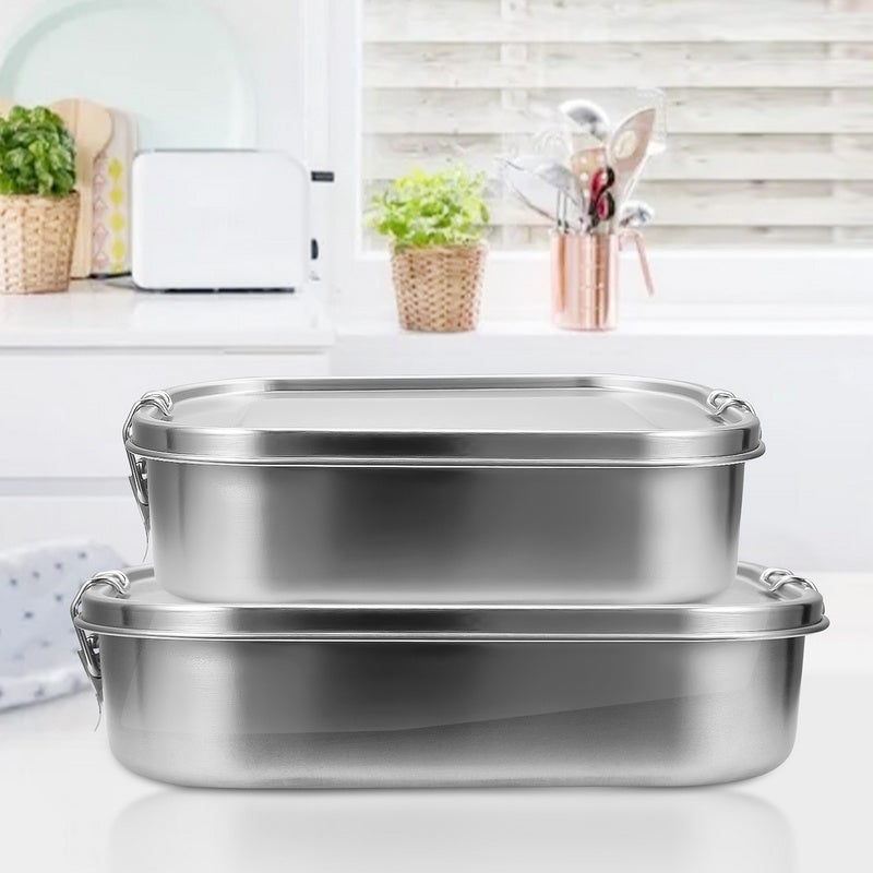 1200+1400 ml de lonchera Metal Lunch Box Thermo-Container en acero inoxidable sin BPA