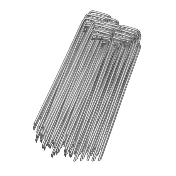 150 estacas de anclaje de piso galvanizado de 15×2.5cm estacas de anclaje de tierra en juego de piso