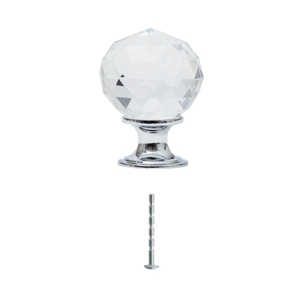 1 Pomo de mueble INSPIRE en cristal acrílico y aluminio 1 Pomo de mueble INSPIRE en cristal acrílico y aluminio