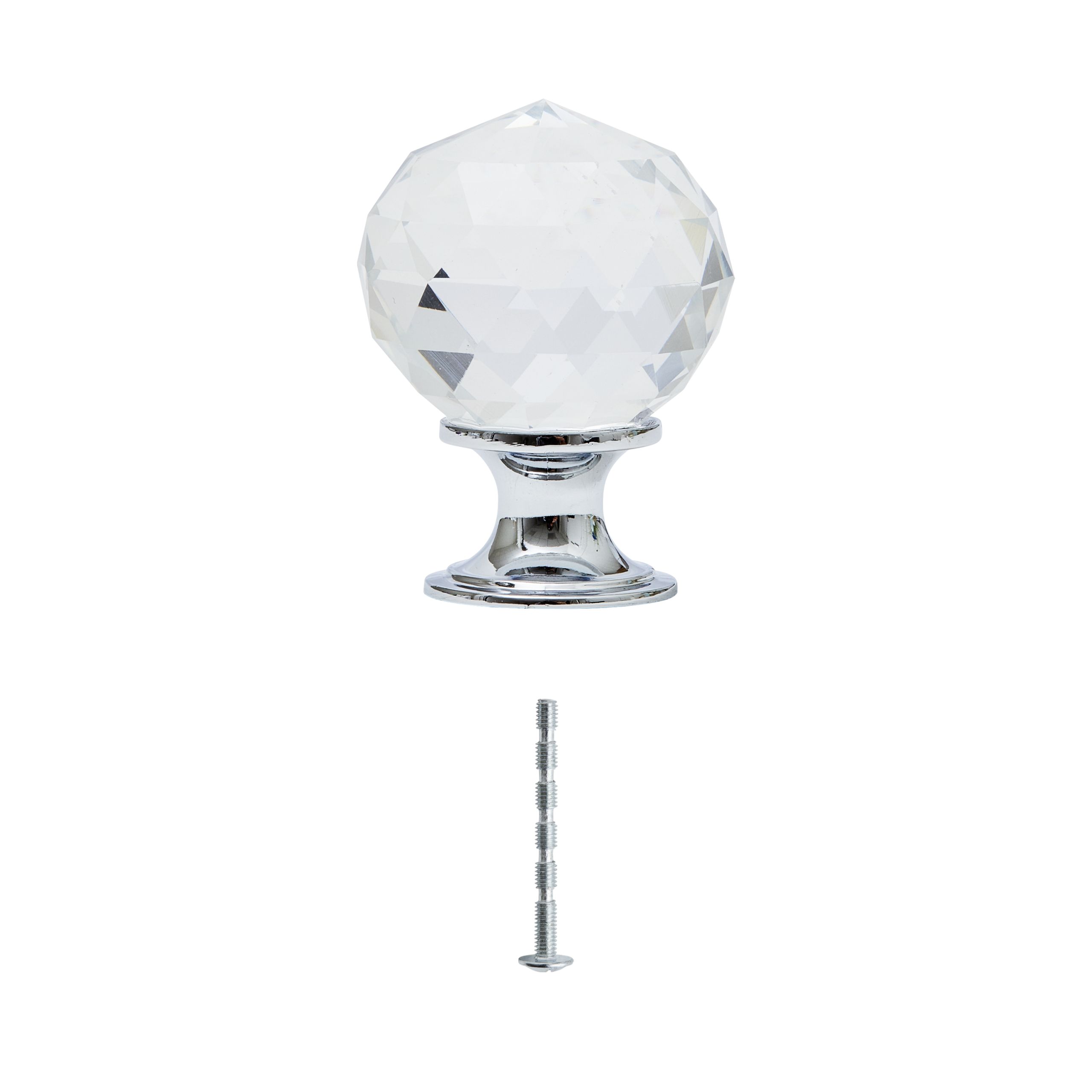 1 Pomo de mueble INSPIRE en cristal acrílico y aluminio