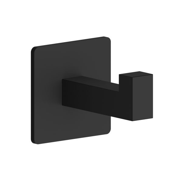 1 percha/colgador adhesivo de baño Veneto negro pintado