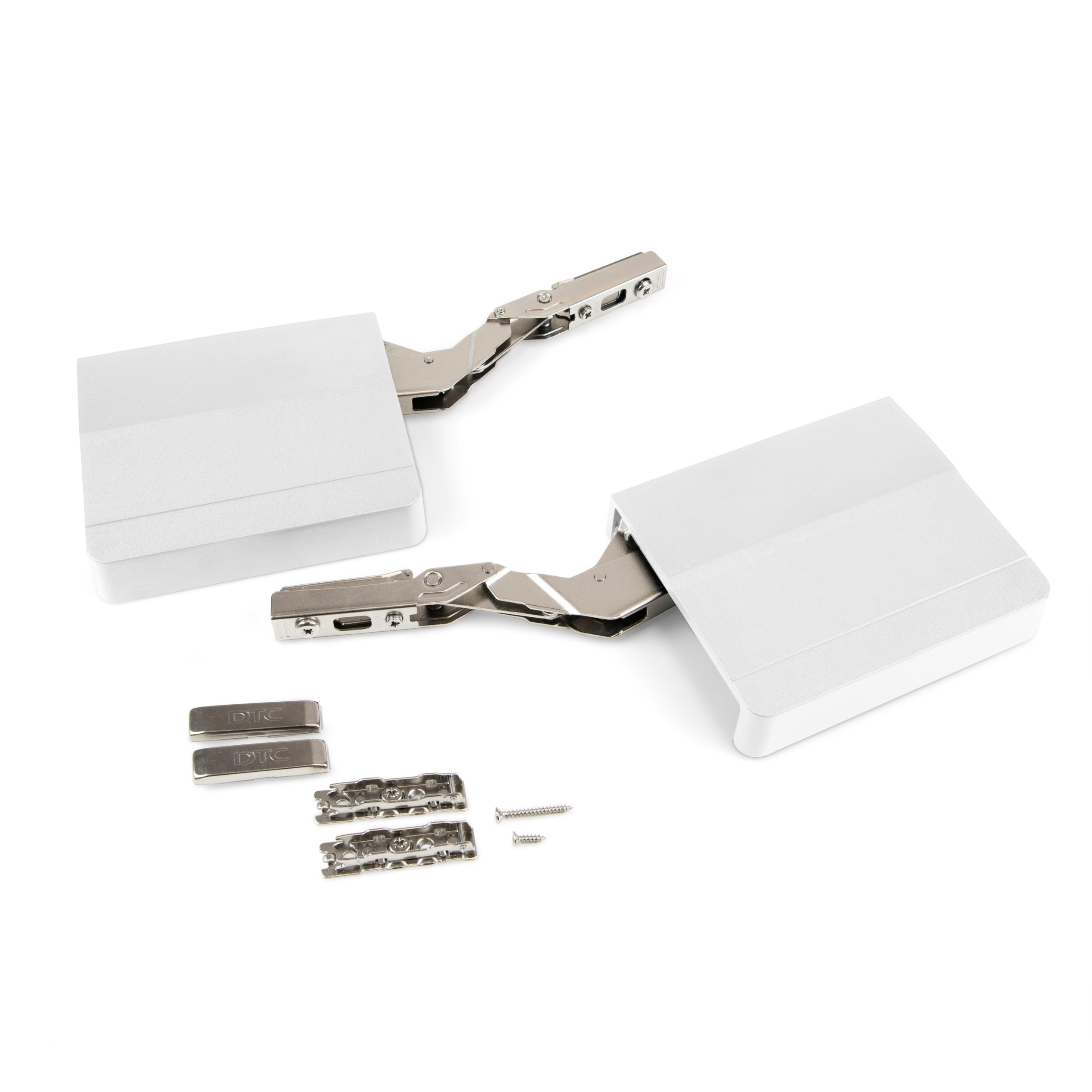 2 Bisagras para puerta elevable 107º fuerza 960-2350 Blanco acero y plástico