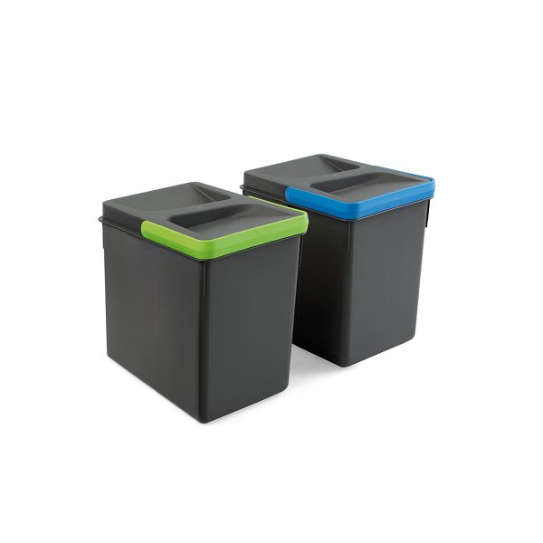 2 Contenedores para cajón cocina H216 mm 6L Gris antracita 2 Contenedores para cajón cocina H216 mm 6L Gris antracita