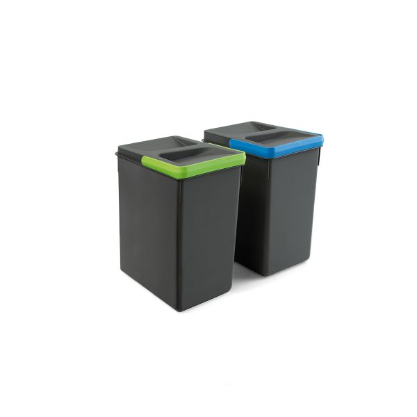 2 Contenedores para cajón cocina H266 mm 7L Gris antracita 2 Contenedores para cajón cocina H266 mm 7L Gris antracita
