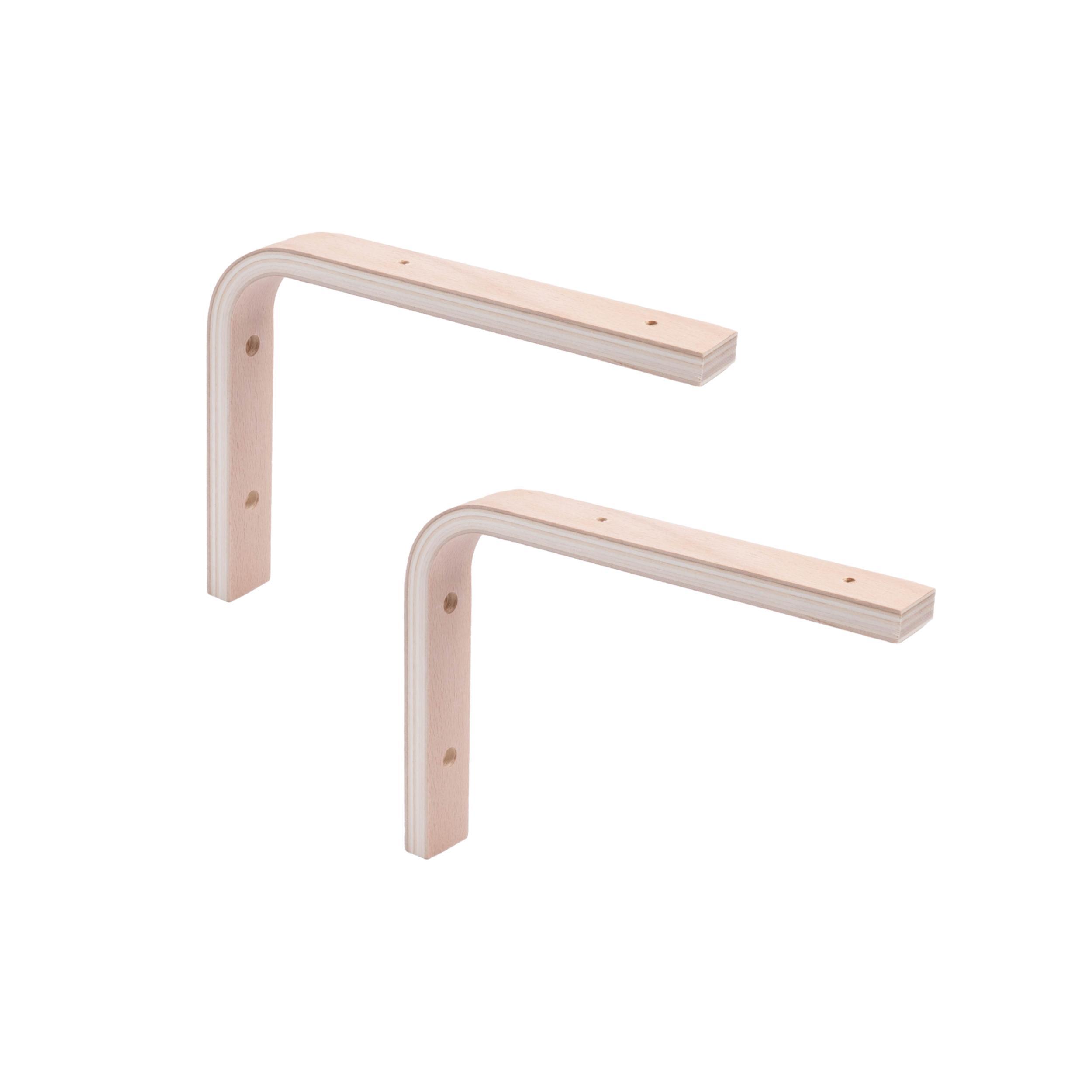 2 escuadras para baldas Spaceo Ply en madera Alt. 15 x An 20 cm, carga máxima 20 kg