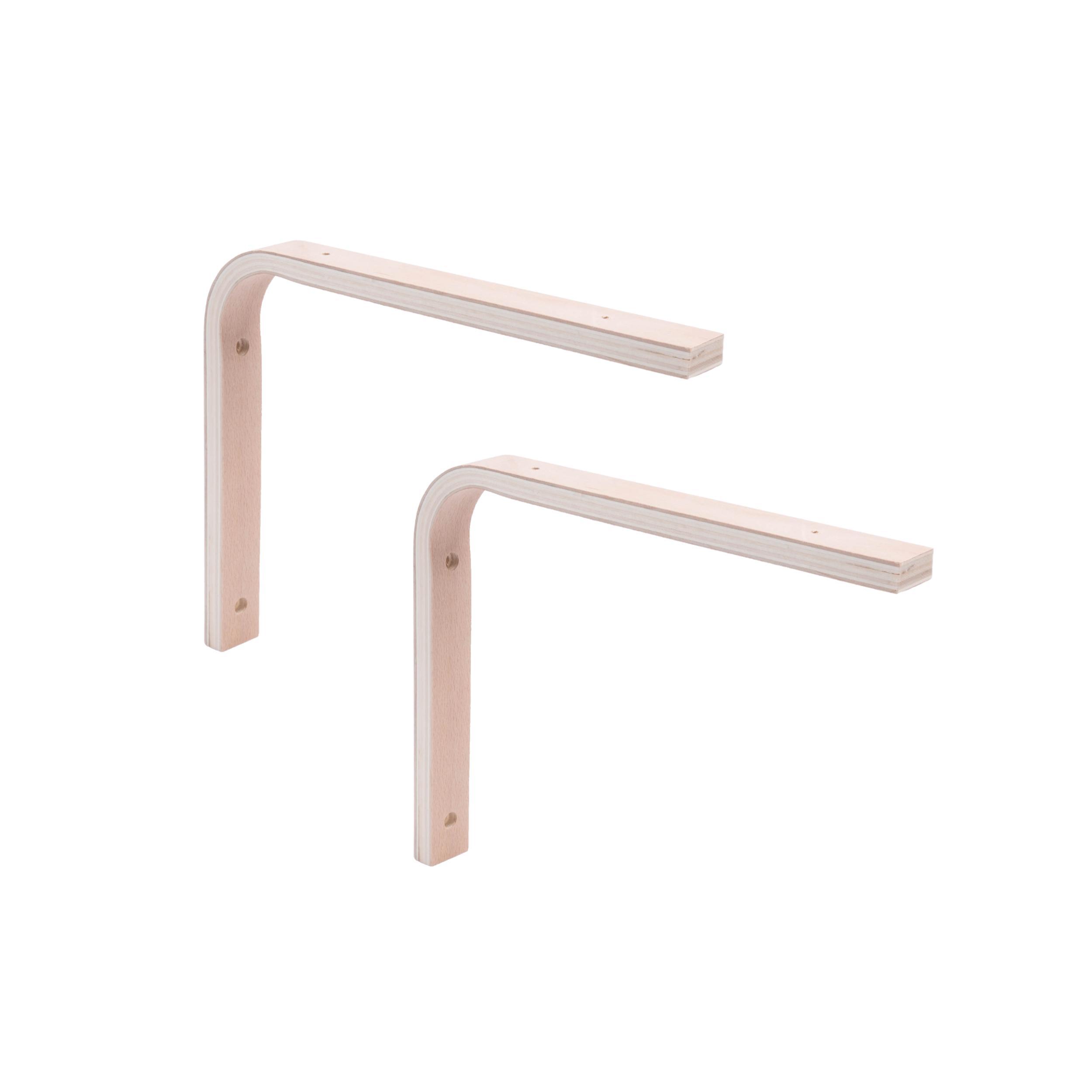 2 escuadras para baldas Spaceo Ply en madera Alt. 20 x An 25 cm, carga máxima 25 kg