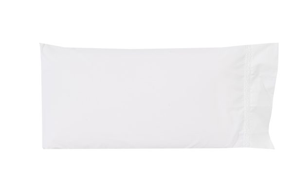 2 Fundas de almohada algodón Crochet lisa blanco de 200 hilos 50 x 105 cm 2 Fundas de almohada algodón Crochet lisa blanco de 200 hilos 50 x 105 cm