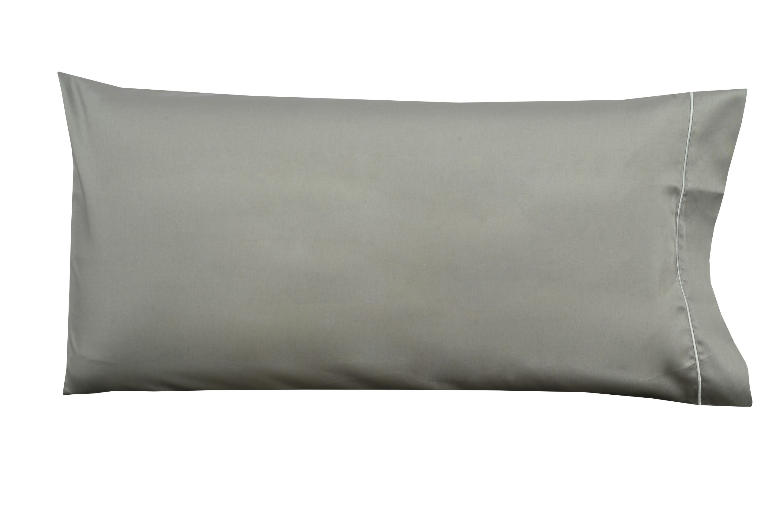 2 Fundas de almohada Bordón INSPIRE algodón egipcio 300 hilos gris 50 x 100 cm para cama de 180 cm