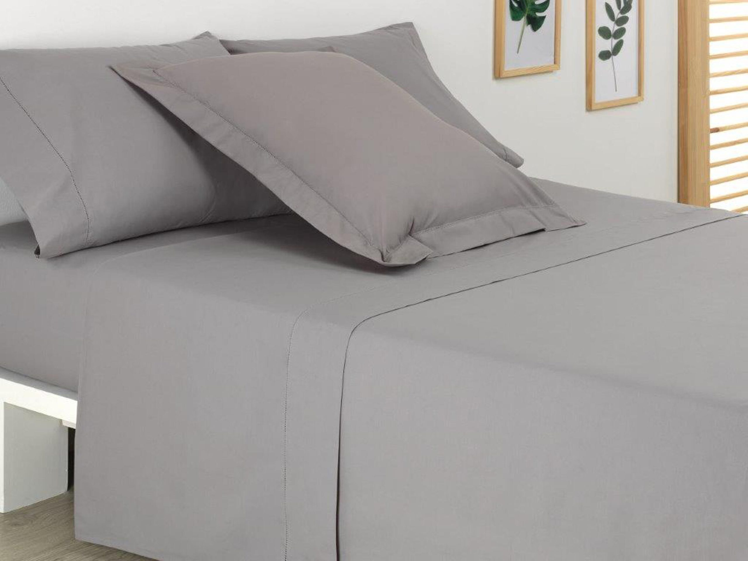 2 Fundas de almohada gris 105 x 50 cm