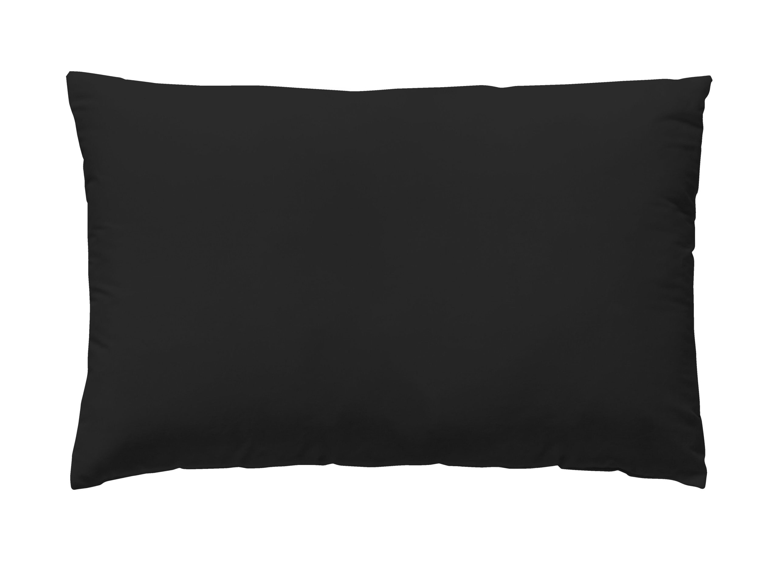 2 Fundas de almohada Wash Garment algodón percal 200 hilos negro 50 x 75 cm para cama de 135, 140, 150, 160 cm